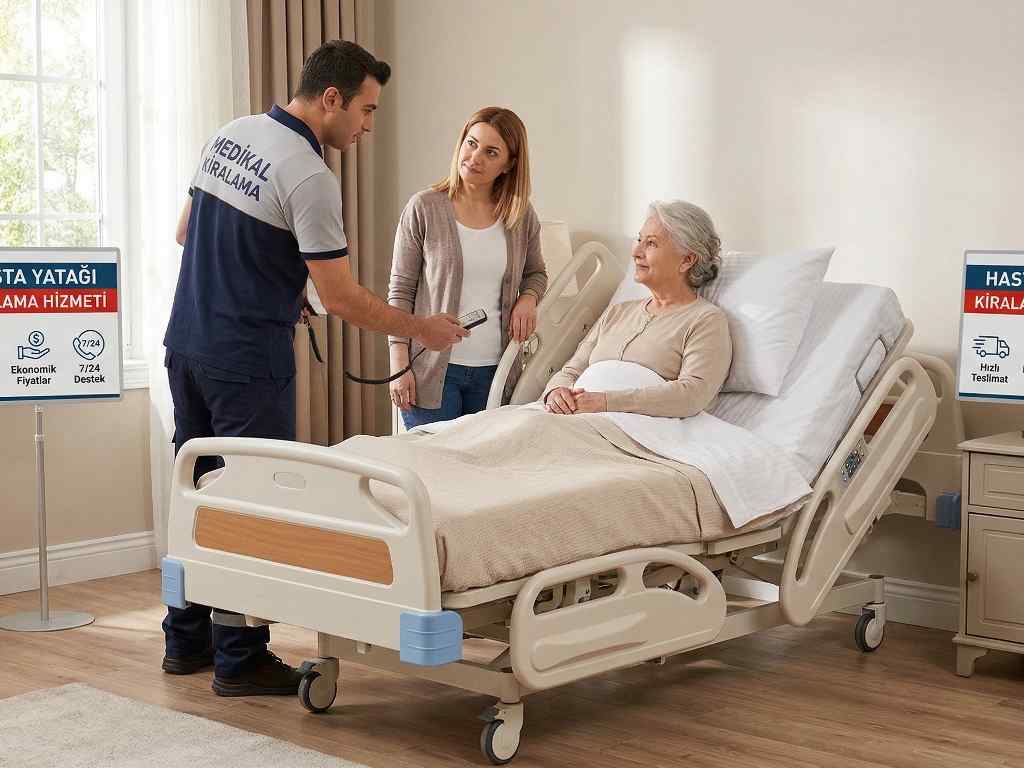 İstanbul hasta yatağı kiralama hizmetinde kullanılan konforlu hasta karyolası